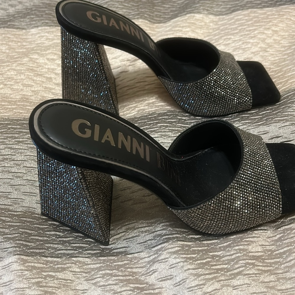 Gianni Bini Rhinestone Triangular Heels - Picture 2 of 6